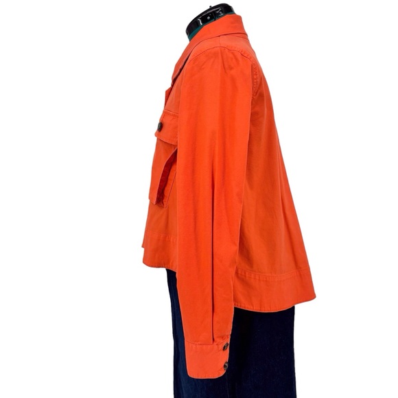 Cabi Resort Jacket # 5098, Tiger Lily Orange Canvas Swing Style Jacket, Small - Picture 8 of 17